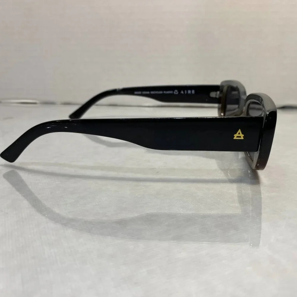 AIRE Ceres Slim Rectangle Sunglasses Dark Tort Smoke Mono